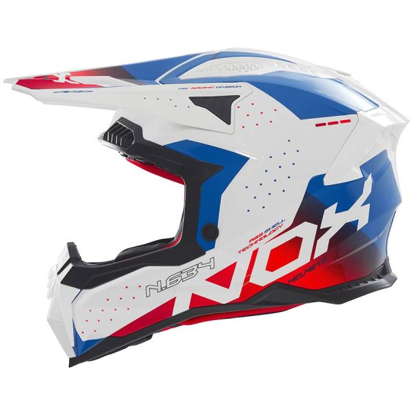Motocross NOX N634 Gradiant White Blue Red