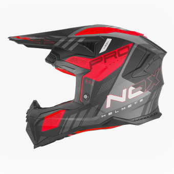 Casque Motocross NOX N634 Storm Mat Black Red