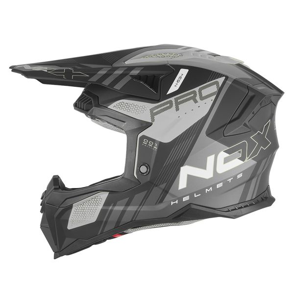 Motocross NOX N634 Storm Mat Black Silver