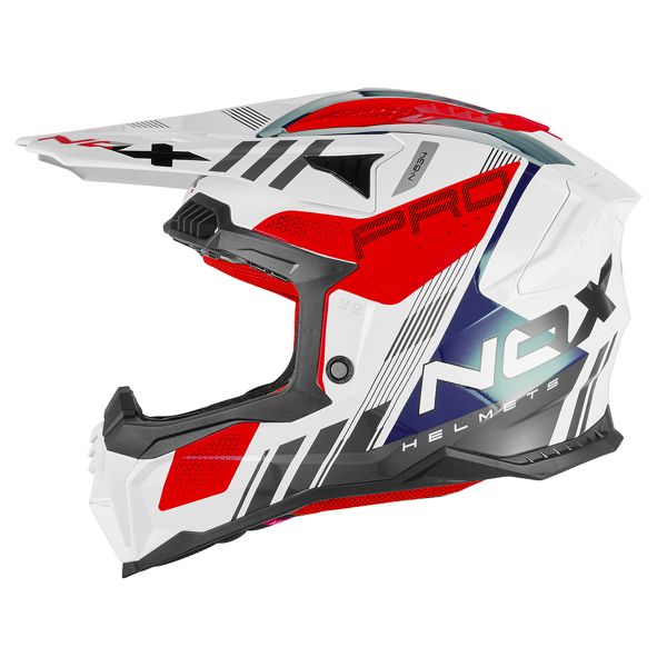 Motocross NOX N634 Storm White Blue Red