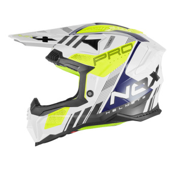Casque Motocross NOX N634 Storm White Blue Yellow