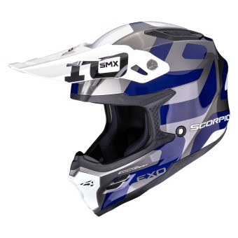 Motocross Scorpion Smx-10 Leap Silver Blue