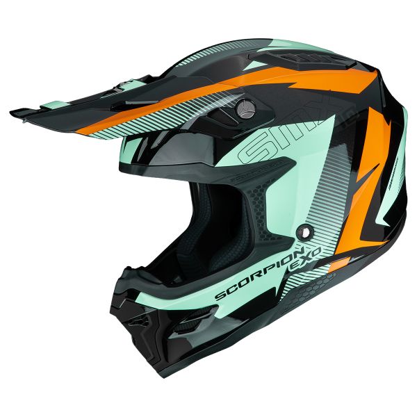 Motocross Scorpion Smx-10 Speed Black Orange Green
