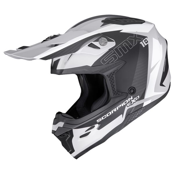 Motocross Scorpion Smx-10 Speed Matt Grey Black White