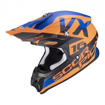 Casque Motocross Scorpion VX-16 Air X-Turn Matt Orange Blue Casque Motocross Scorpion VX-16 Air X-Turn Matt Orange Blue