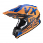 Casque Motocross Scorpion VX-16 Air X-Turn Matt Orange Blue