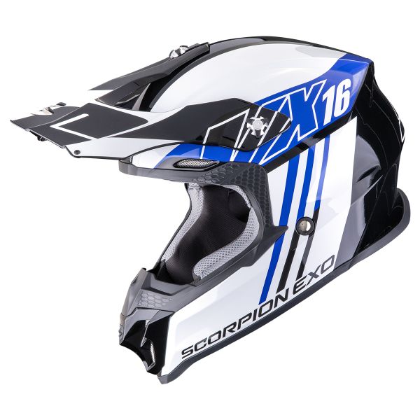 Motocross Scorpion VX-16 Evo Air Lignes Black Blue Motocross Scorpion VX-16 Evo Air Lignes Black Blue