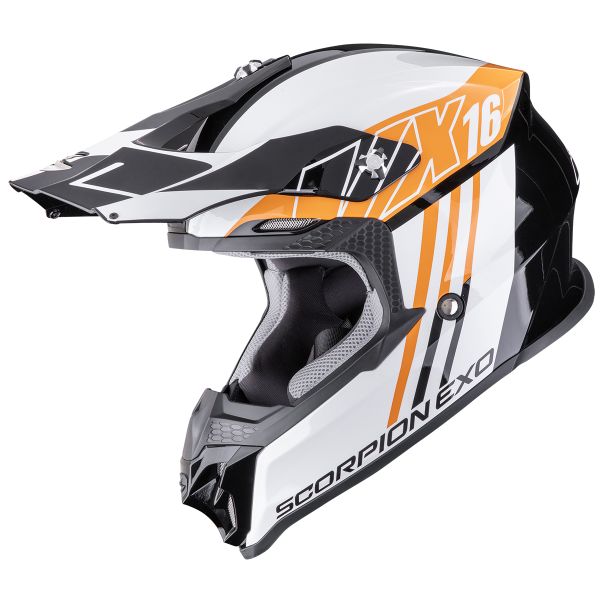 Motocross Scorpion VX-16 Evo Air Lignes Black Orange Motocross Scorpion VX-16 Evo Air Lignes Black Orange