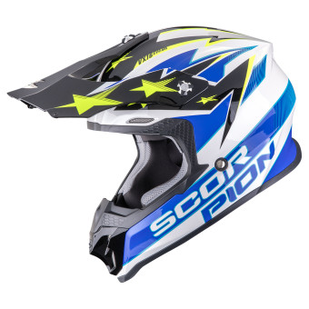 Motocross Scorpion VX-16 Evo Air Patriot White Blue Yellow