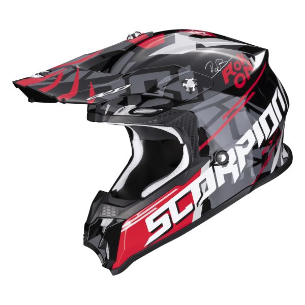 Motocross Scorpion VX-16 Evo Air Rok Bagoros Black Red