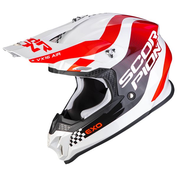 Motocross Scorpion VX-16 Evo Air Soul White Red