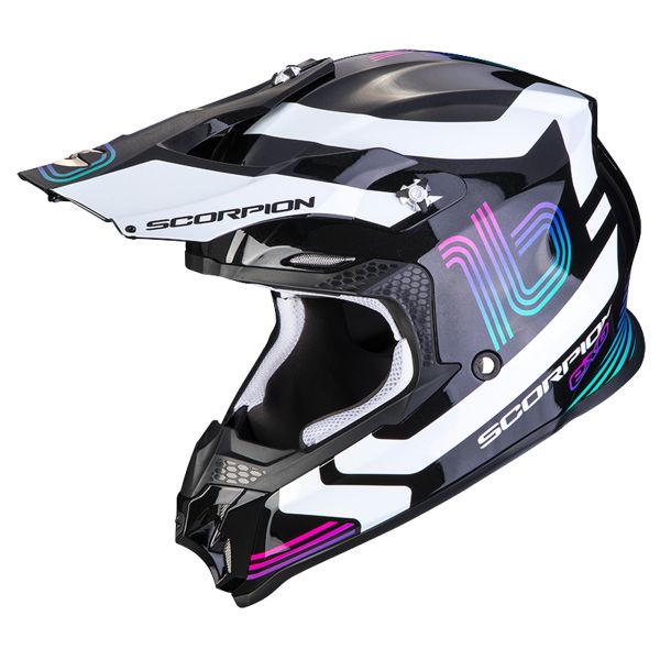 Motocross Scorpion VX-16 Evo Air Tub Metal Black White