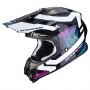 Casque Motocross Scorpion VX-16 Evo Air Tub Metal Black White