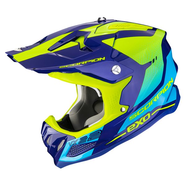 Motocross Scorpion VX-22 Air Attis Blue Neon Yellow Motocross Scorpion VX-22 Air Attis Blue Neon Yellow