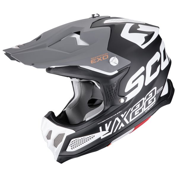 Motocross Scorpion VX-22 Air Updown Matt Black White Grey Motocross Scorpion VX-22 Air Updown Matt Black White Grey