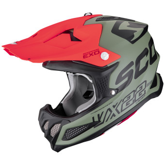 Motocross Scorpion VX-22 Air Updown Matt Green Black Red