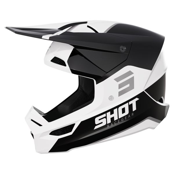 Motocross SHOT Furious Bolt Black White Glossy Motocross SHOT Furious Bolt Black White Glossy