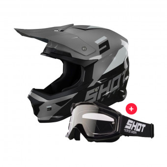 Motocross SHOT Furious Chase Black Grey + Assault Black