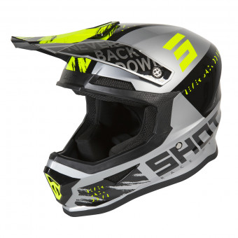 Motocross SHOT Furious Draw Grey Neon Yellow Glossy