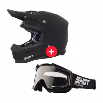 Motocross SHOT Furious Matt Black + Assault Black