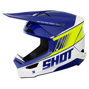 Motocross SHOT Furious Peak Blue Neon Yellow Glossy