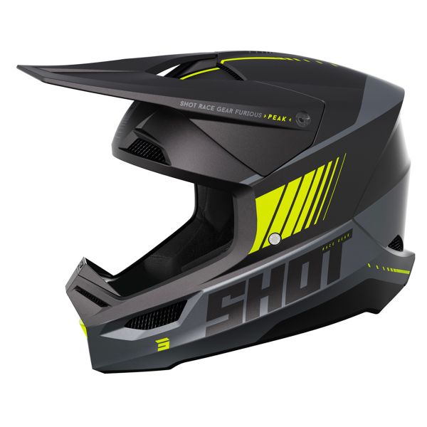 Motocross SHOT Furious Peak Grey Neon Yellow Matt