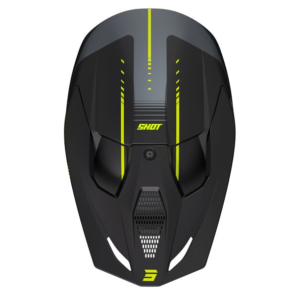 Casque Moto Cross SHOT RACE GEAR - Homologué ECE 2206 - Neon Yellow - Visière Auto-cassante - Poids 1300g