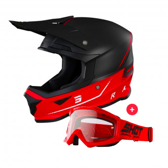 Motocross SHOT Furious Raw 3.0 Black Red Matt + Assault Red