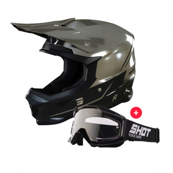 Motocross SHOT Furious Raw 3.0 Chrome + Assault Black