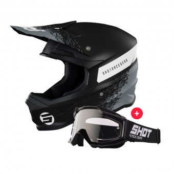 Motocross SHOT Furious Roll Black Grey Matt + Assault Black