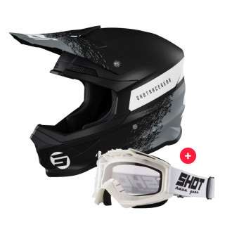 Motocross SHOT Furious Roll Black Grey Matt + Assault White