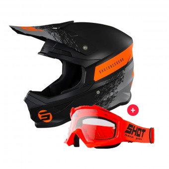 Motocross SHOT Furious Roll Black Orange Matt + Assault Neon Orange