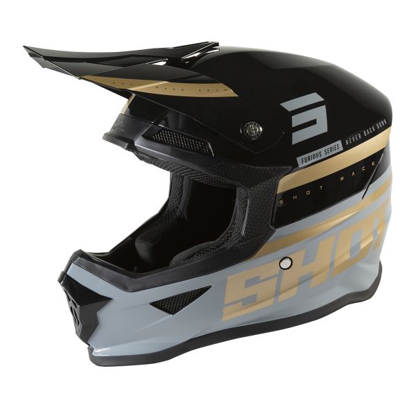 Motocross SHOT Furious Shining Black Bronze Glossy