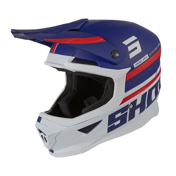 Motocross SHOT Furious Shining Blue Red Matt