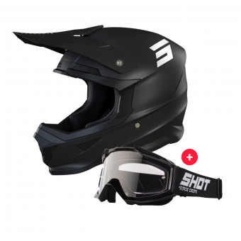 Motocross SHOT Furious Solid 2.0 Matt Black + Assault Black