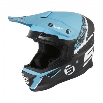 Motocross SHOT Furious Storm Black Turquoise Matt