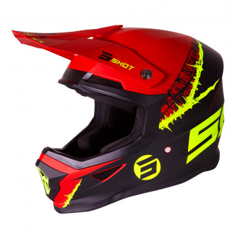 Motocross SHOT Furious Storm Lime Red Matt