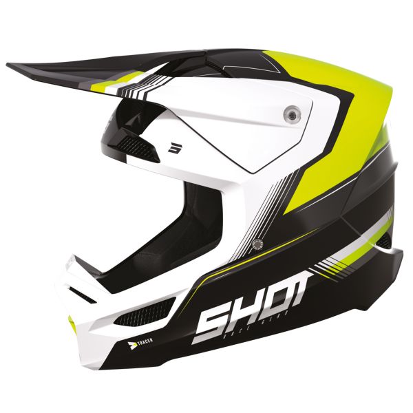 Motocross SHOT Furious Tracer Kid Neon Yellow Glossy
