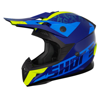 Motocross SHOT Pulse Airfit Blue Neon Yellow Glossy