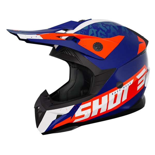 Motocross SHOT Pulse Airfit Blue White Orange Glossy