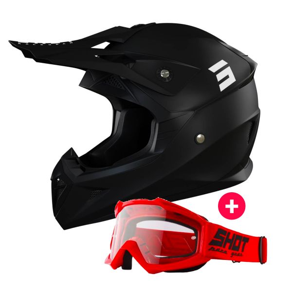 Motocross SHOT Pulse Matt Black + Assault Red