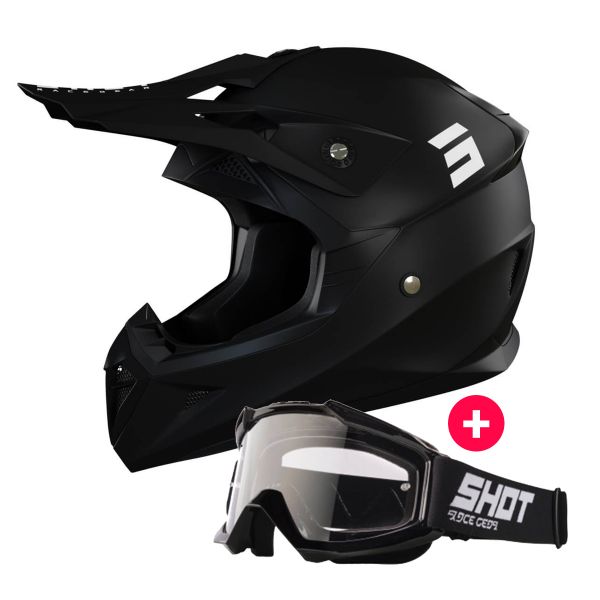 Motocross SHOT Pulse Matt Black + Assault Black