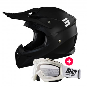 Motocross SHOT Pulse Matt Black + Assault White