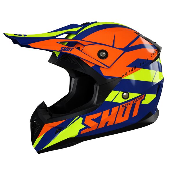 Motocross SHOT Pulse Revenge Navy Orange Neon Yellow