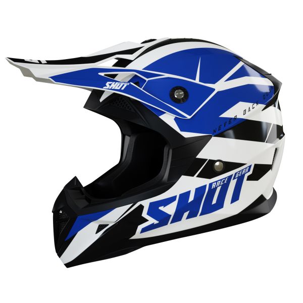 Motocross SHOT Pulse Revenge White Blue Black