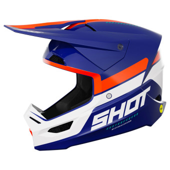 Motocross SHOT Race Iron Blue Orange Glossy