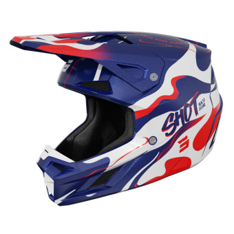 Motocross SHOT Speed Beast Blue Red Pearly