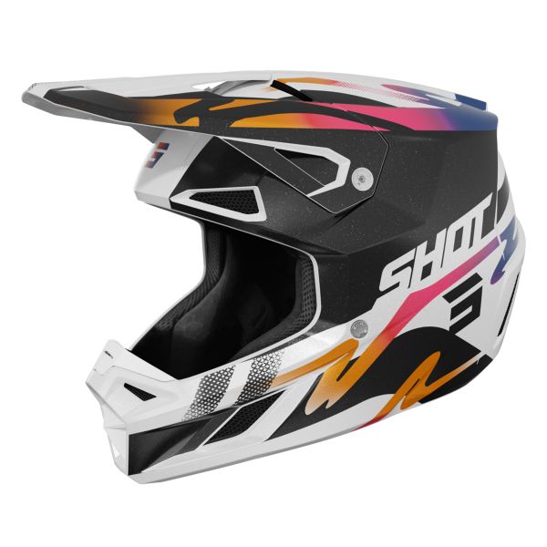 Motocross SHOT Speed Wave Black White Pearly
