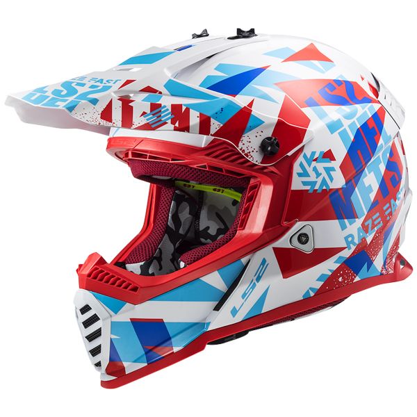 Motocross LS2 Fast Evo Funky Red White MX437