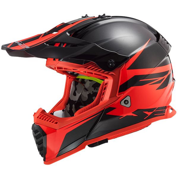 Motocross LS2 Fast Evo Roar Matt Black Red MX437 Motocross LS2 Fast Evo Roar Matt Black Red MX437